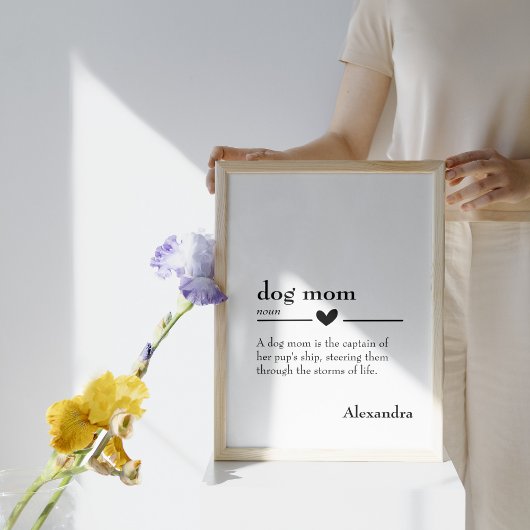 Poster Définition personnalisée "Chien Mom"