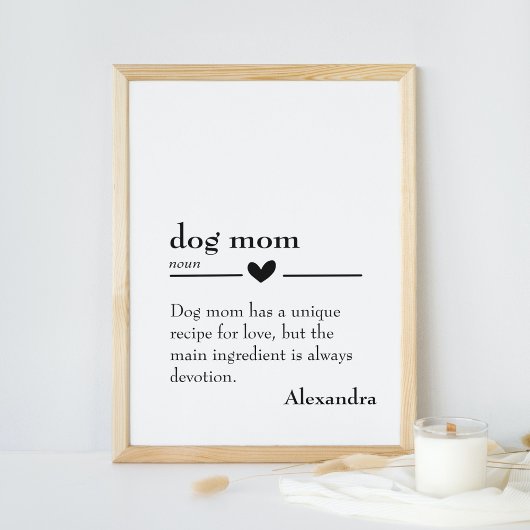 Poster Définition personnalisée de maman de chien