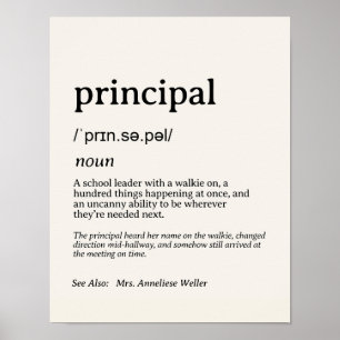 Poster Définition personnalisée d'une principale drôle fé