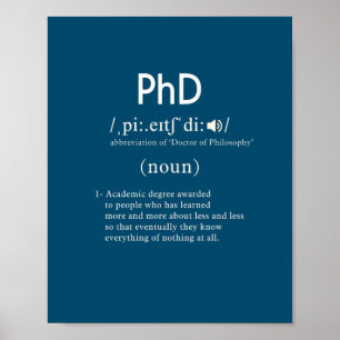 Poster définition phd drôle verticale