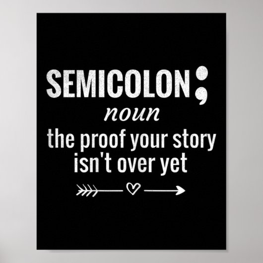 Poster Définition Semicolon de sensibilisation Prévention (Devant)