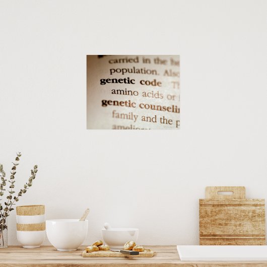 Poster Définitions du code génétique et du counselling gé (Cuisine)