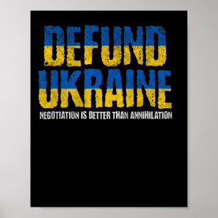 Poster Défund Ukraine Anti-guerre Pro Négociation de paix
