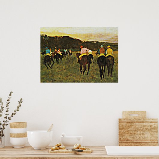 Poster Degas - Course à Longchamp (Cuisine)