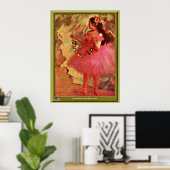 Poster Degas - Danseuse en Robe Rose (Bureau à domicile)