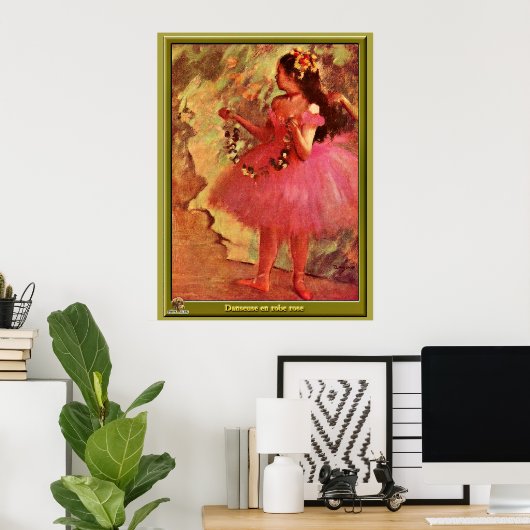 Poster Degas - Danseuse en Robe Rose (Bureau à domicile)