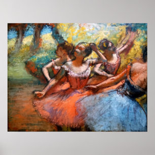 Poster Degas - Quatre ballerines sur scène 1890