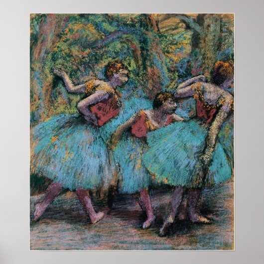 Poster Degas - Trois Danseurs (Bleu Tutus Bodices rouges) (Devant)