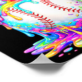 Poster Dégoulinade de baseball de Pâques Lapin de Pâques (Coin)