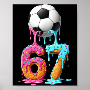 Poster Dégoulinade de foot Numéro 67 Garçon joueur de foo