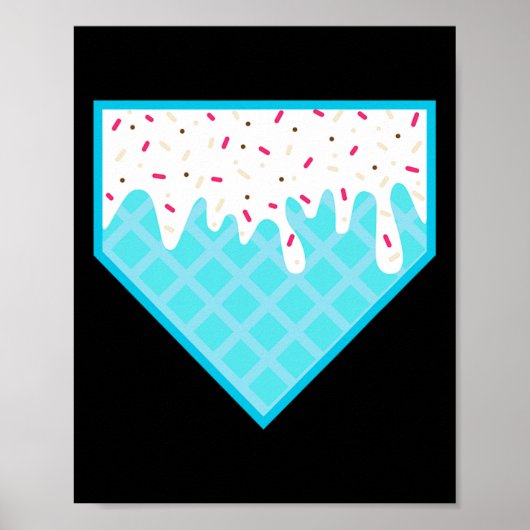 Poster Dégoulinade drôle de plaque d'accueil - Glace Soft (Devant)