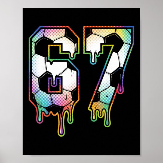 Poster Dégoulinant Coloré 67 Numéro Universitaire Footbal (Devant)
