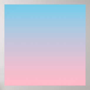 Poster Dégradé bleu et rose