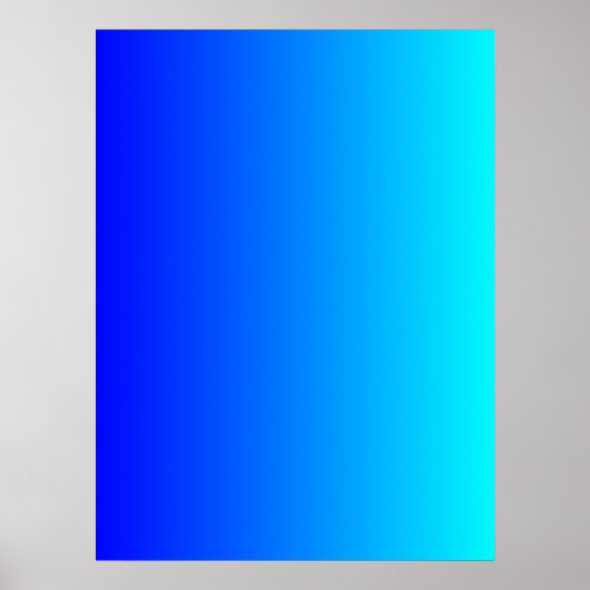 Poster Dégradé de bleu à aqua (Devant)