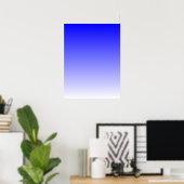 Poster Dégradé de bleu à blanc (Bureau à domicile)
