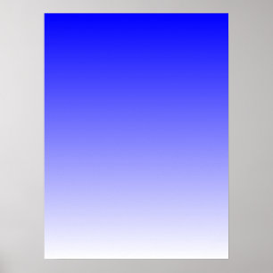 Poster Dégradé de bleu à blanc