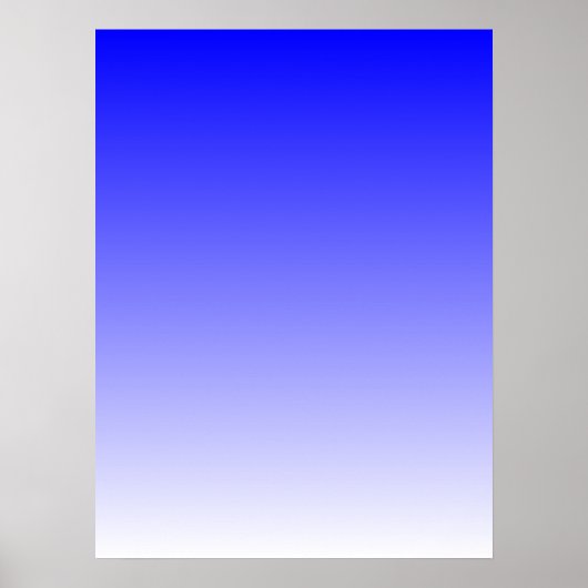 Poster Dégradé de bleu à blanc (Devant)