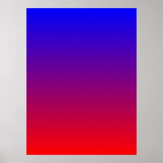 Poster Dégradé de bleu à rouge (Devant)