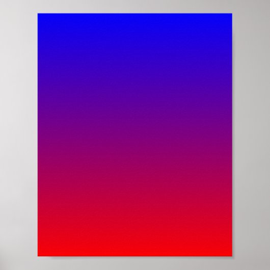 Poster Dégradé de bleu à rouge (Devant)