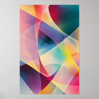Poster Dégradé de couleur contemporain Abstrait