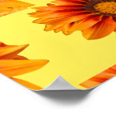 Poster Dégradé de fleurs orange jaune vif découpé (Coin)