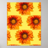 Poster Dégradé de fleurs orange jaune vif découpé (Devant)