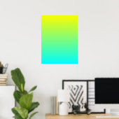 Poster Dégradé de jaune à aqua (Bureau à domicile)