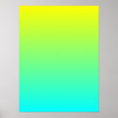 Poster Dégradé de jaune à aqua (Devant)