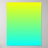 Poster Dégradé de jaune à aqua (Devant)