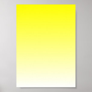 Poster Dégradé jaune à blanc