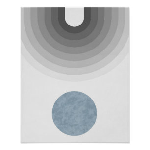 Poster Dégradé monochrome minimaliste avec cercle bleu