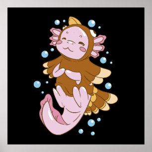 Poster Déguisement de dinde Axolotl Amusant