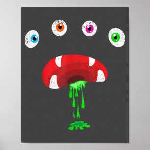 Poster Déguisement de monstre d'Halloween visage mignon m