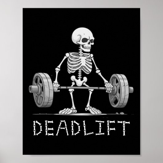 Poster Déguisement de musculation drôle de squelette Hall (Devant)