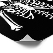 Poster Déguisement d'Halloween de squelette buvant du caf (Coin)