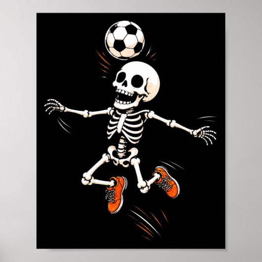 Poster Déguisement d'Halloween squelette de ballon de foo (Devant)