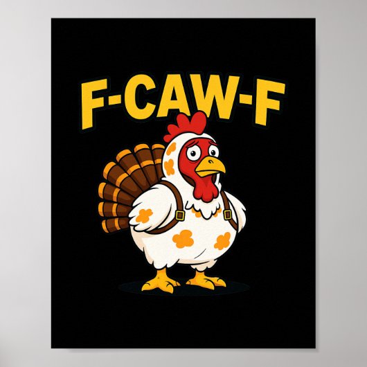Poster Déguisement drôle de dinde de poulet F-caw-f de Th (Devant)