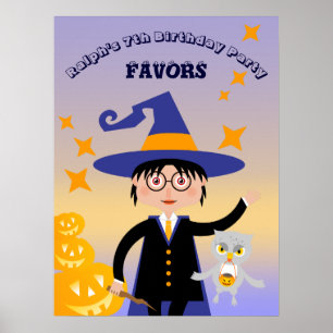 Poster Déguisement Halloween Garçon Magicien Anniversaire