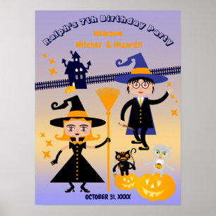 Poster Déguisement Halloween Garçon Magicien Anniversaire