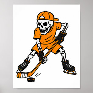 Poster Déguisement Halloween squelette de hockey garçons 