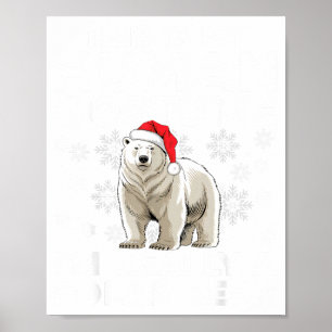 Poster Déguisement Humain Drôle Lar Ours Lumières de Noël