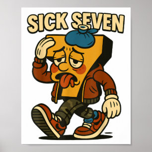 Poster Déguisement Sick Seven 67 Halloween Drôle Six Sept