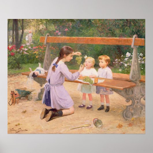 Poster Dégustation de raisins (Devant)