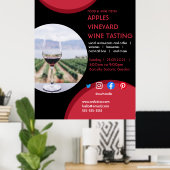 Poster dégustation de vin caritatif vigne boisson aliment (Bureau à domicile)