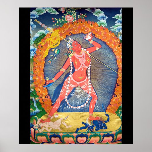 Poster Déité bouddhiste tibétaine de Vajrayogini (Devant)