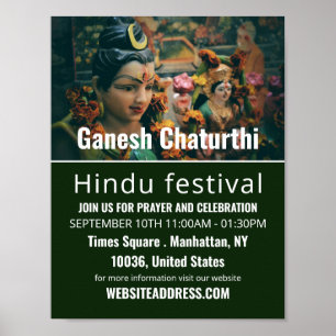 Poster Deity God Statue, Hindu Event Publicité