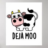 Poster Deja Moo Funny Pun de vache (Devant)