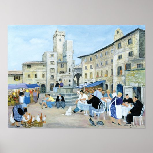 Poster Déjeuner dans un Carré de marché Toscane (Devant)