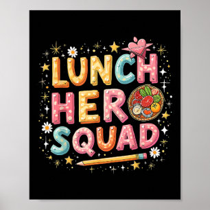 Poster Déjeuner Lady Squad Déjeuner Hero Squad Preppy Ret