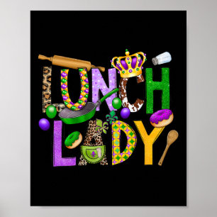Poster Déjeuner Lady Squad Mardi Gras Gras Mardi Cafétéri
